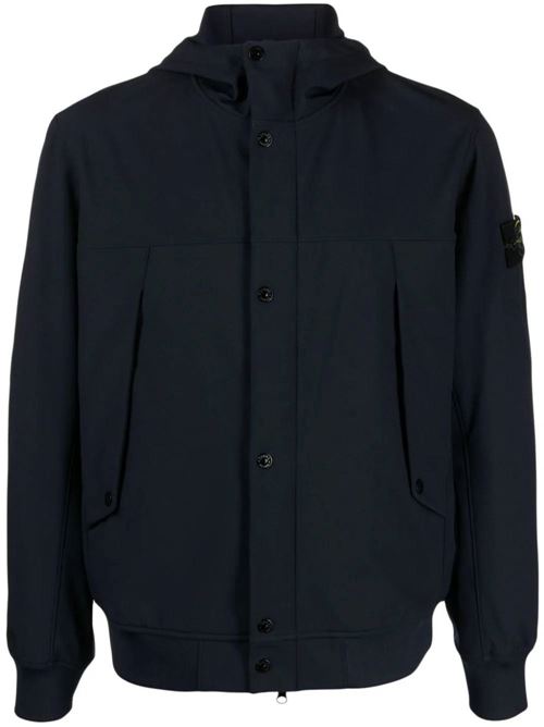 navy blue shell stretch-design windproof water-resistant Stone Island | 801540227V0020